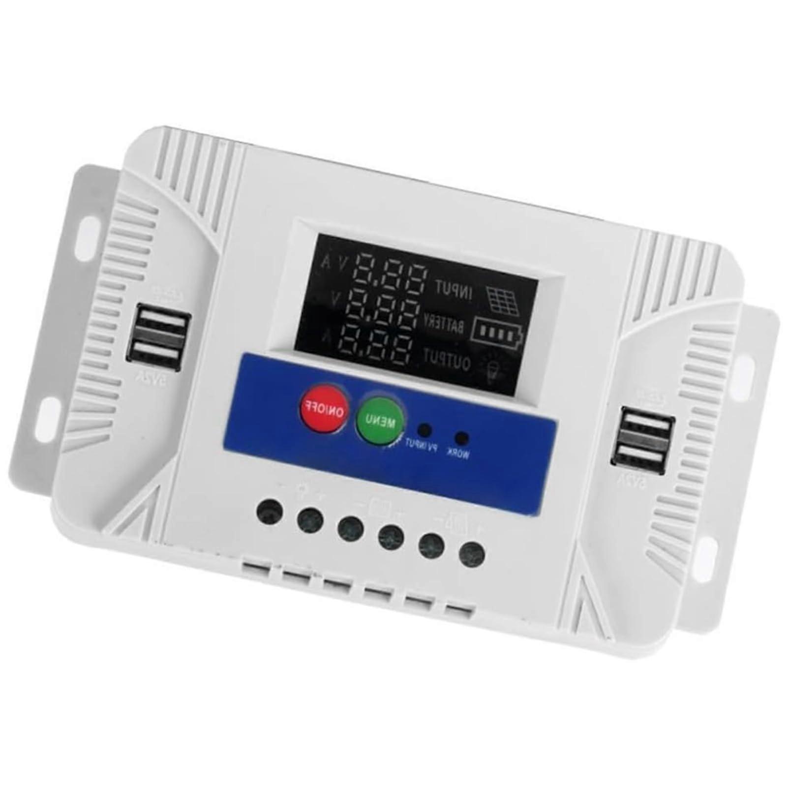 12V 24V 30A MPPT Solar Charge Controller with Fast USB Charging and Large LCD Display