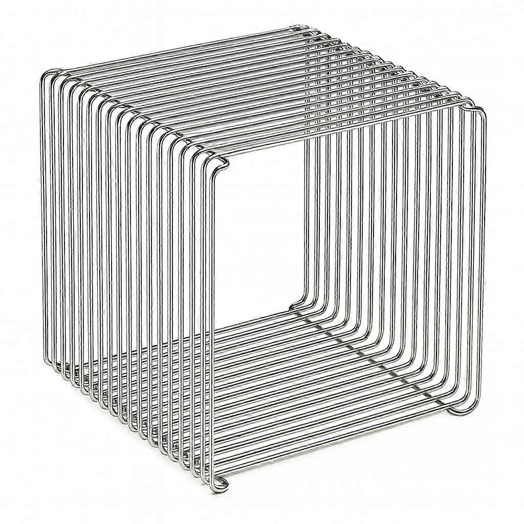 304 Stainless Steel Square Side Table, Stackable Wire Cube Coffee Table for Living Room Storage