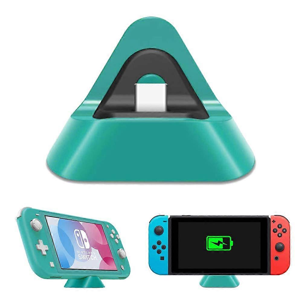 Charging Dock for Nintendo Switch with Safe Fast Charging, 45° Viewing Angle, Turquoise