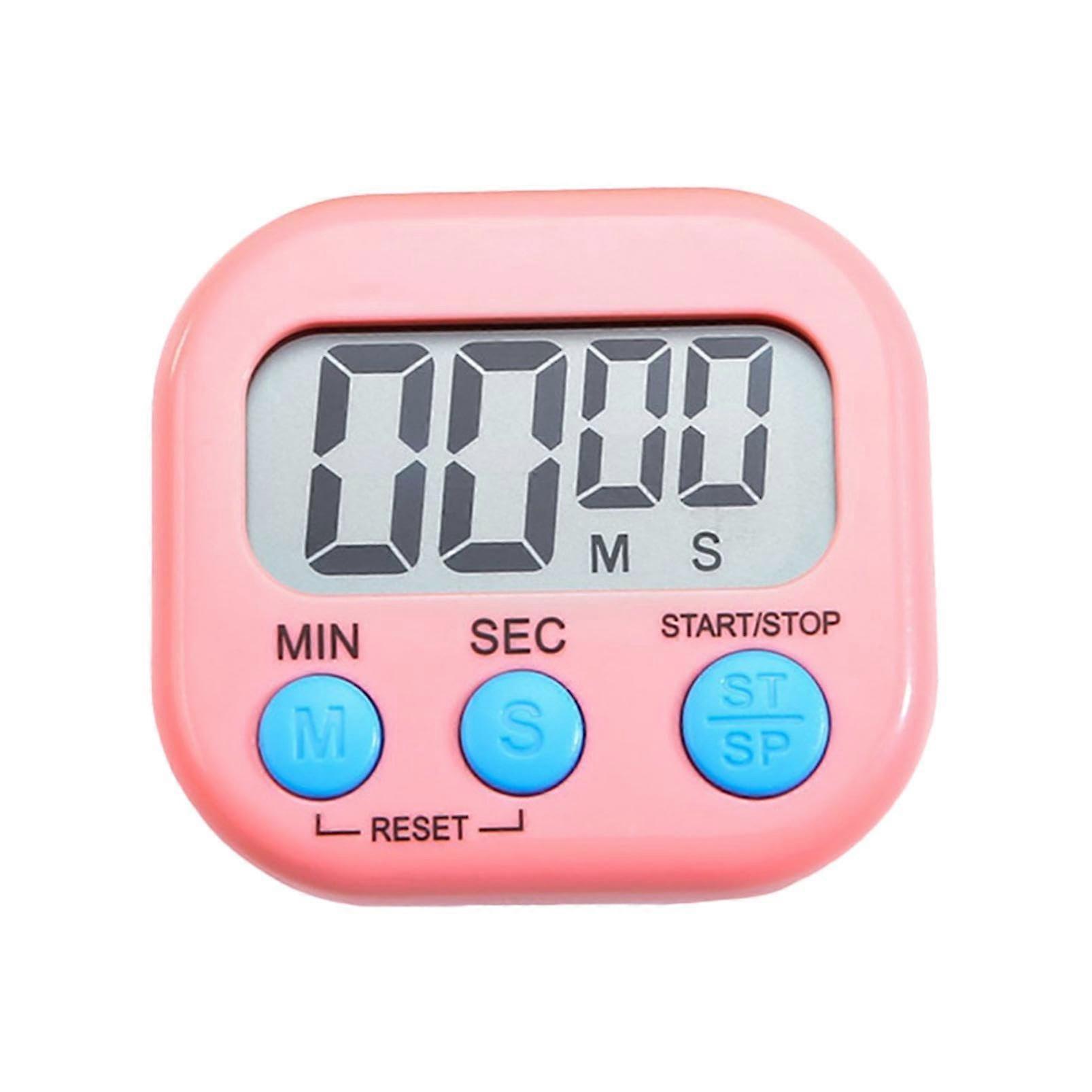 Digital Kitchen Timer with Large LCD, Loud/Silent Alarm, Magnetic Countdown for Cooking Study (Red)