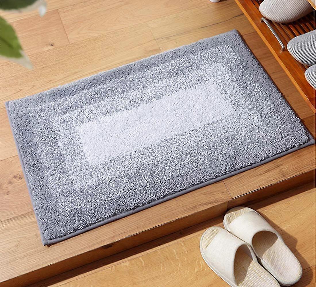 Soft Non Slip Microfiber Bath Mat, Absorbent Bathroom Rug for Shower, Machine Washable Gray