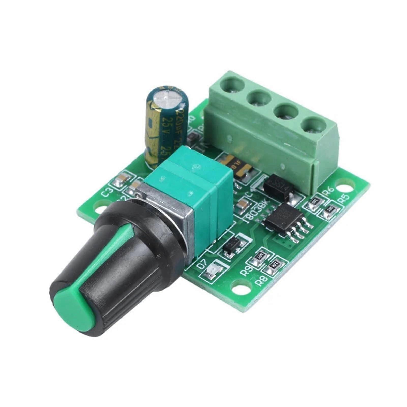 PWM DC Motor Speed Controller 1.815V 2A Adjustable with Switch LED Indicator and Fuse Protection
