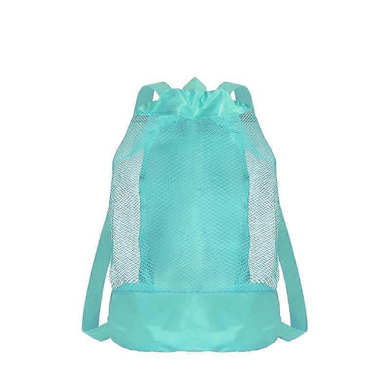 Large Mesh Beach Toy Bag for Kids with Drawstring Closure, Foldable and Lightweight Green