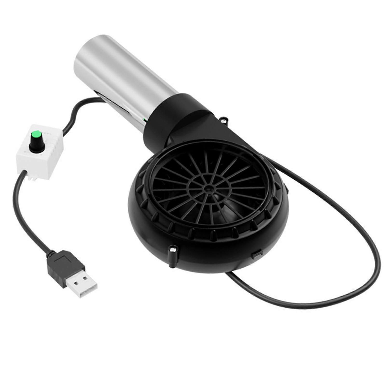 USB BBQ Fan with Adjustable Speed Control, Handheld Blower for Outdoor Cooking and Camping