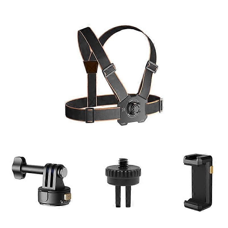 Gp-032 Action Camera Chest Strap + Magnetic Quick Release Base + 1 4 Mini Adapter + Phone Clip