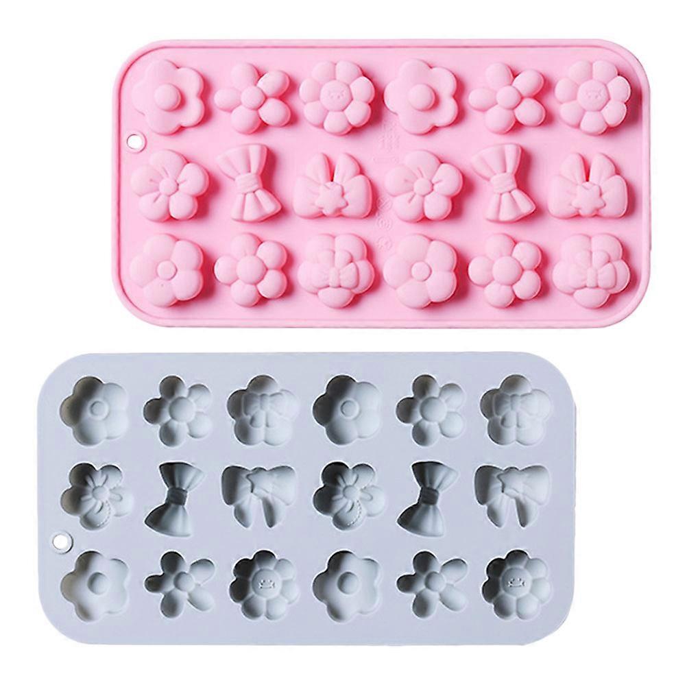 Flower Shaped Silicone Chocolate Molds Candy Molds for Baking 2Pcs