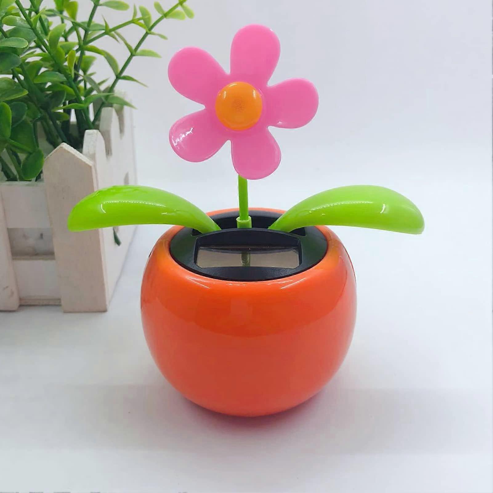 Solar Powered Dancing Flower Car Dashboard Ornament with Light Activated Motion, No Battery Needed
