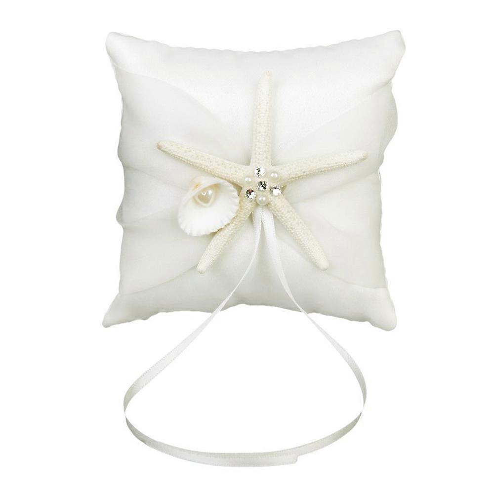 Wedding Ring Pillow for Ceremony White Satin