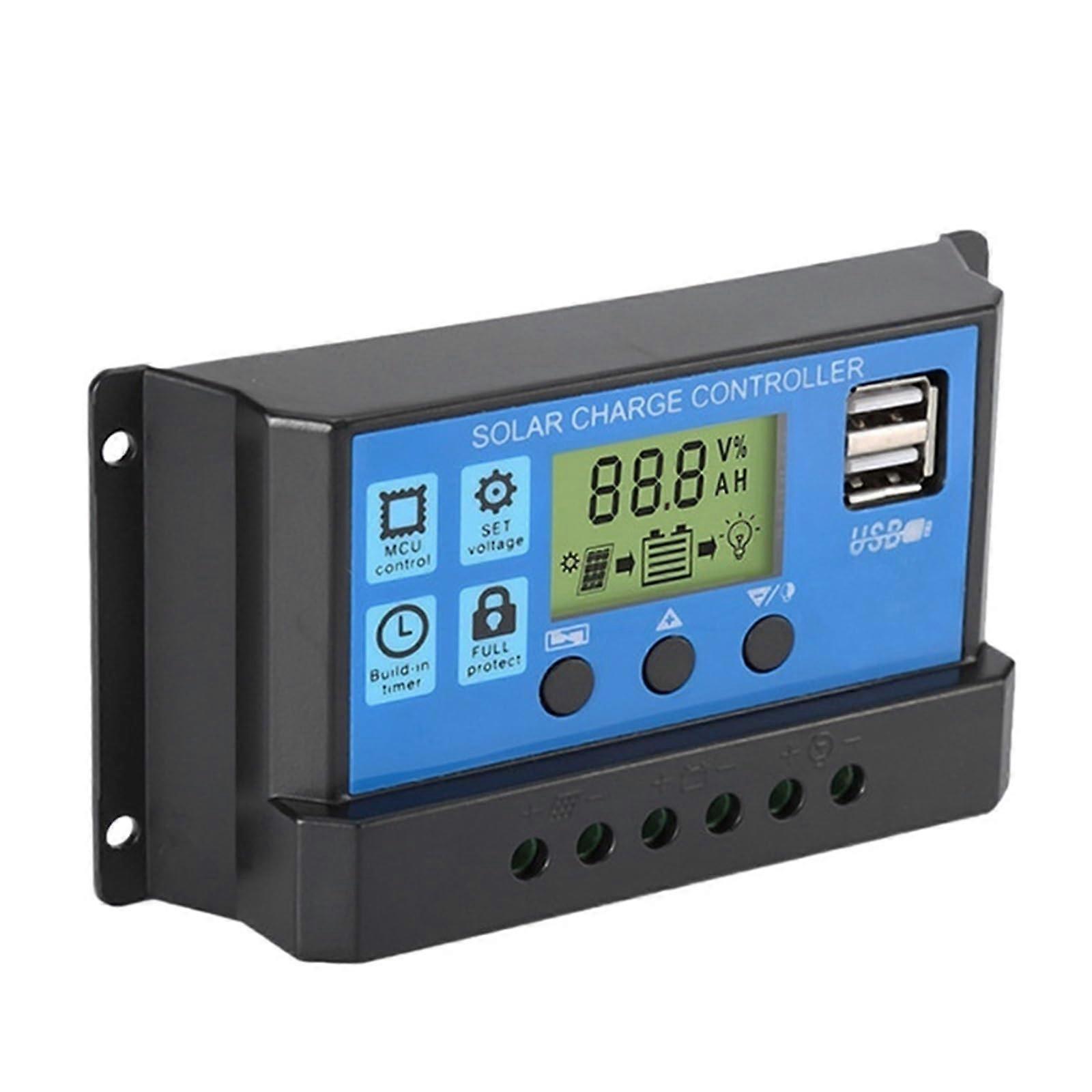 MPPT Solar Charge Controller 12V 24V 10A with LCD Display Timer Load Control for Off Grid Systems