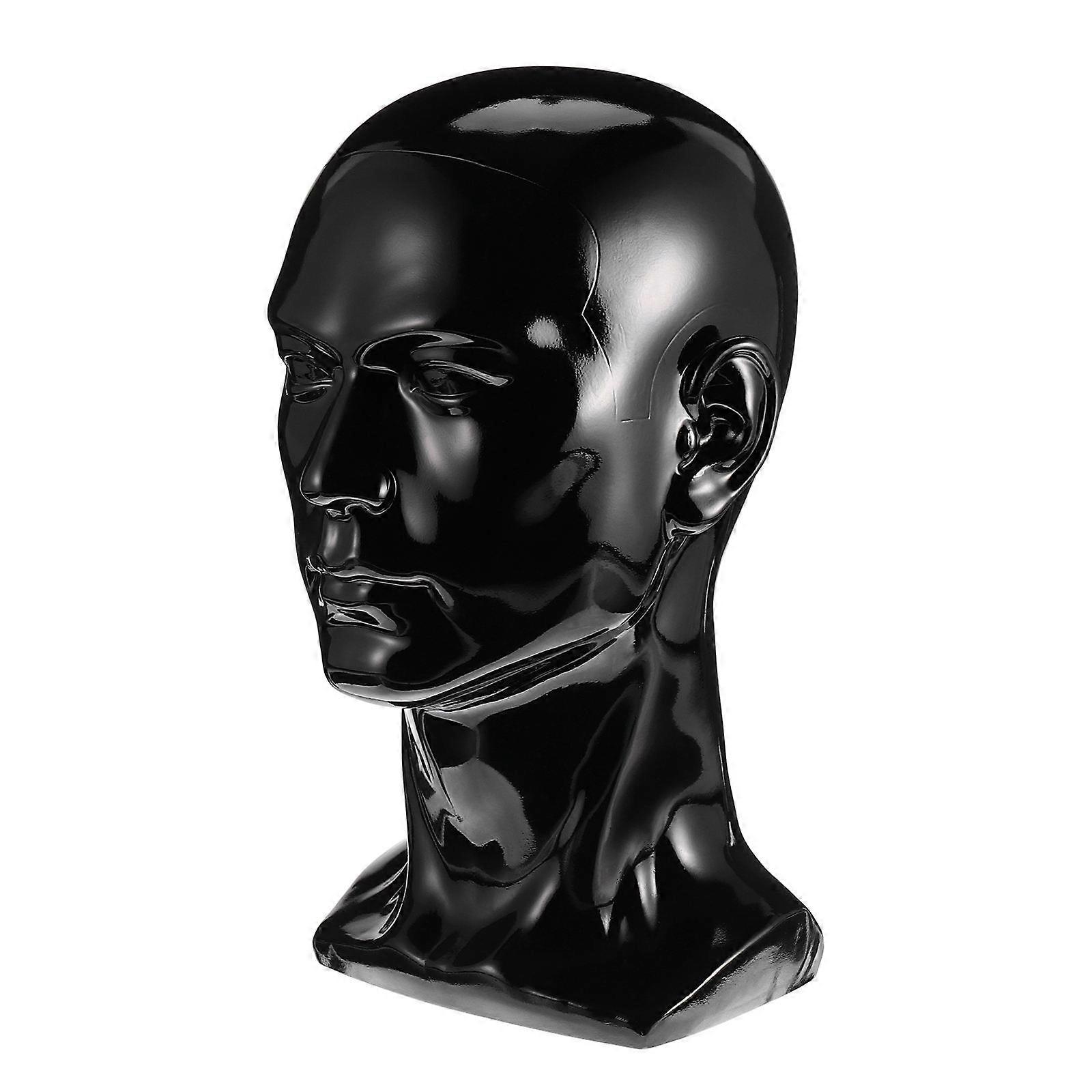 Wig Modeal Head for Wig Making Black PVC Mannequin Head 1Pcs