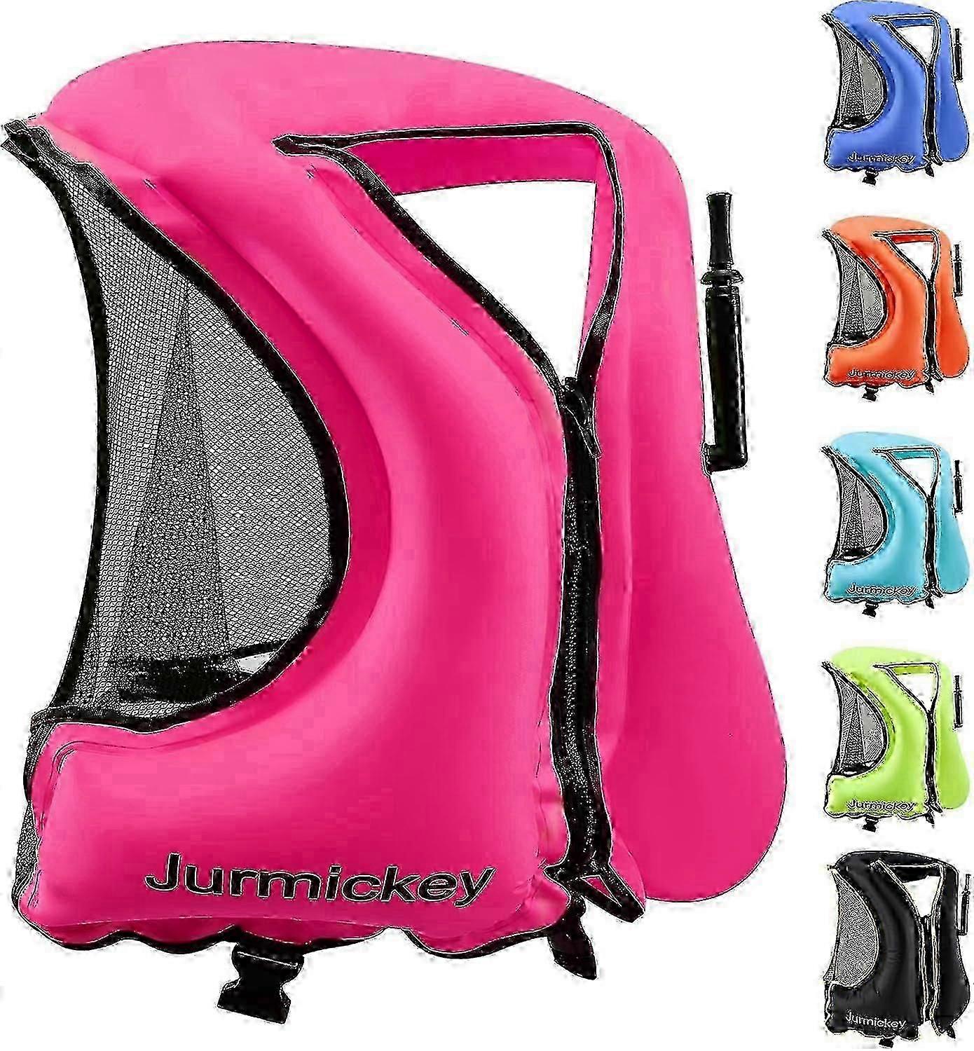 Adjustable Snorkel Vest compatible Men & Women - Inflatable Swim Jacket compatible Diving