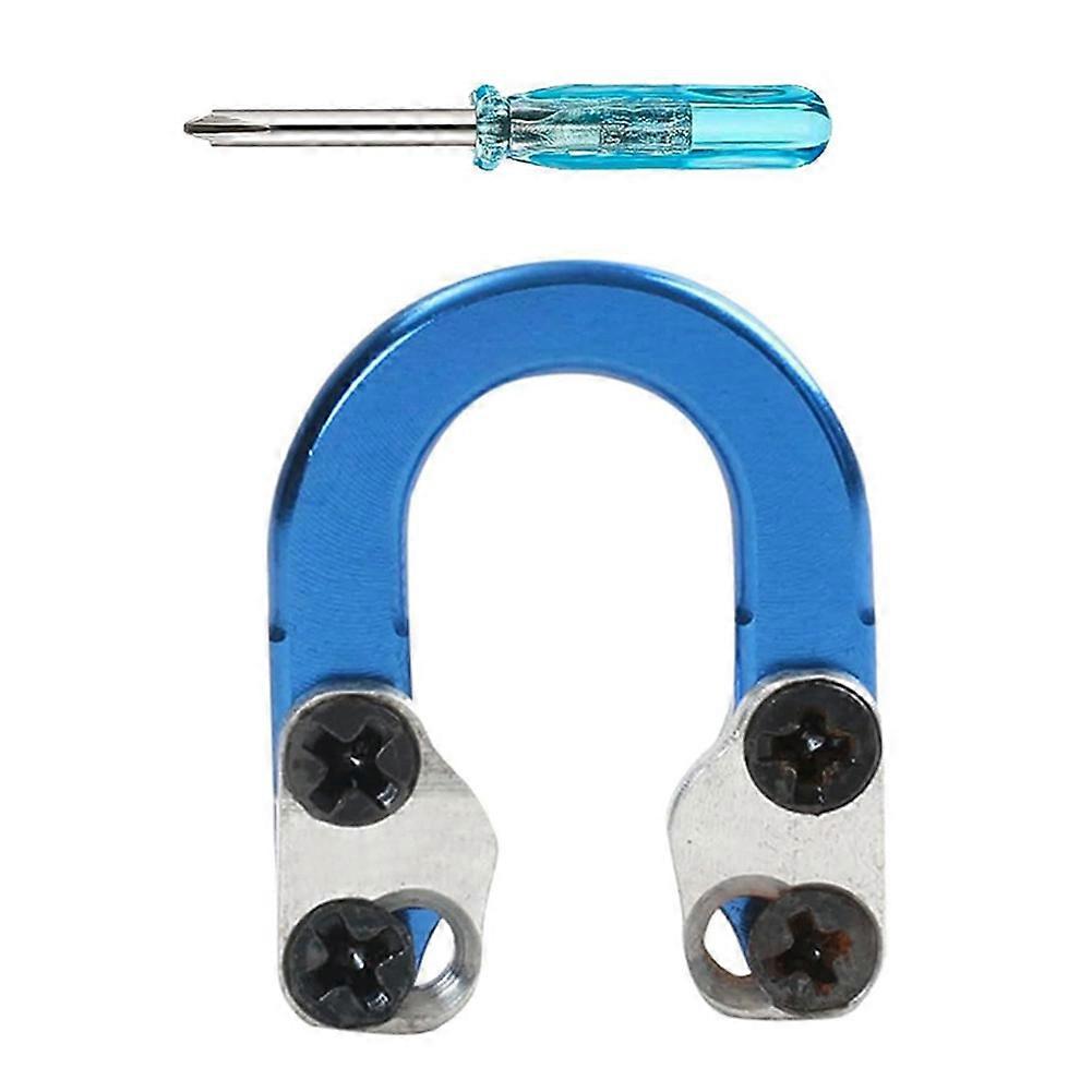1 Pack Archery Compound Bow D Loop-Metal D Ring Buckle Release Nocking Loop with Screwdrivers,Blue