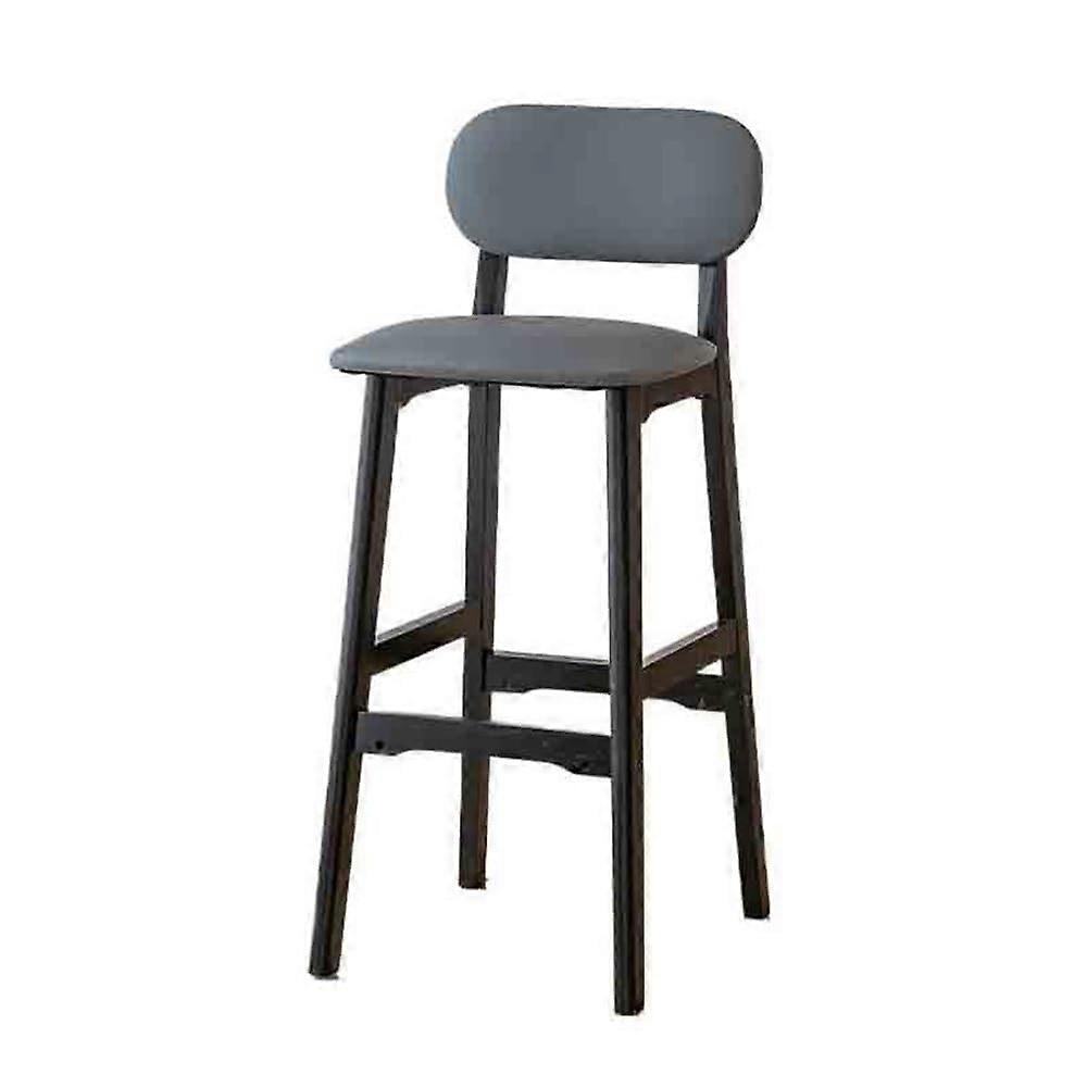 Solid Wood Bar Stool with Backrest, Ergonomic Support, Minimalist Design for Kitchen Island