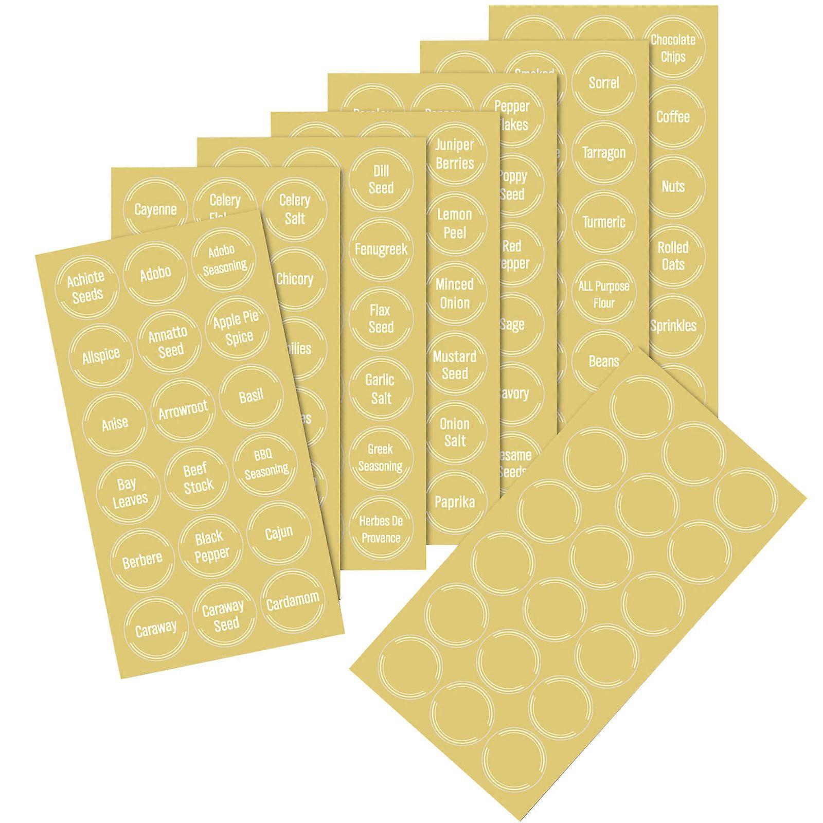 Spice Jar Labels for Ingredient Identification 144Pcs Sticker Set