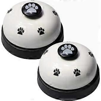 2 Pet Training Bells, Dog Doorbell, Dog Bells for Potty Training, Cat Potty Training Communication Device with Large Button (White)