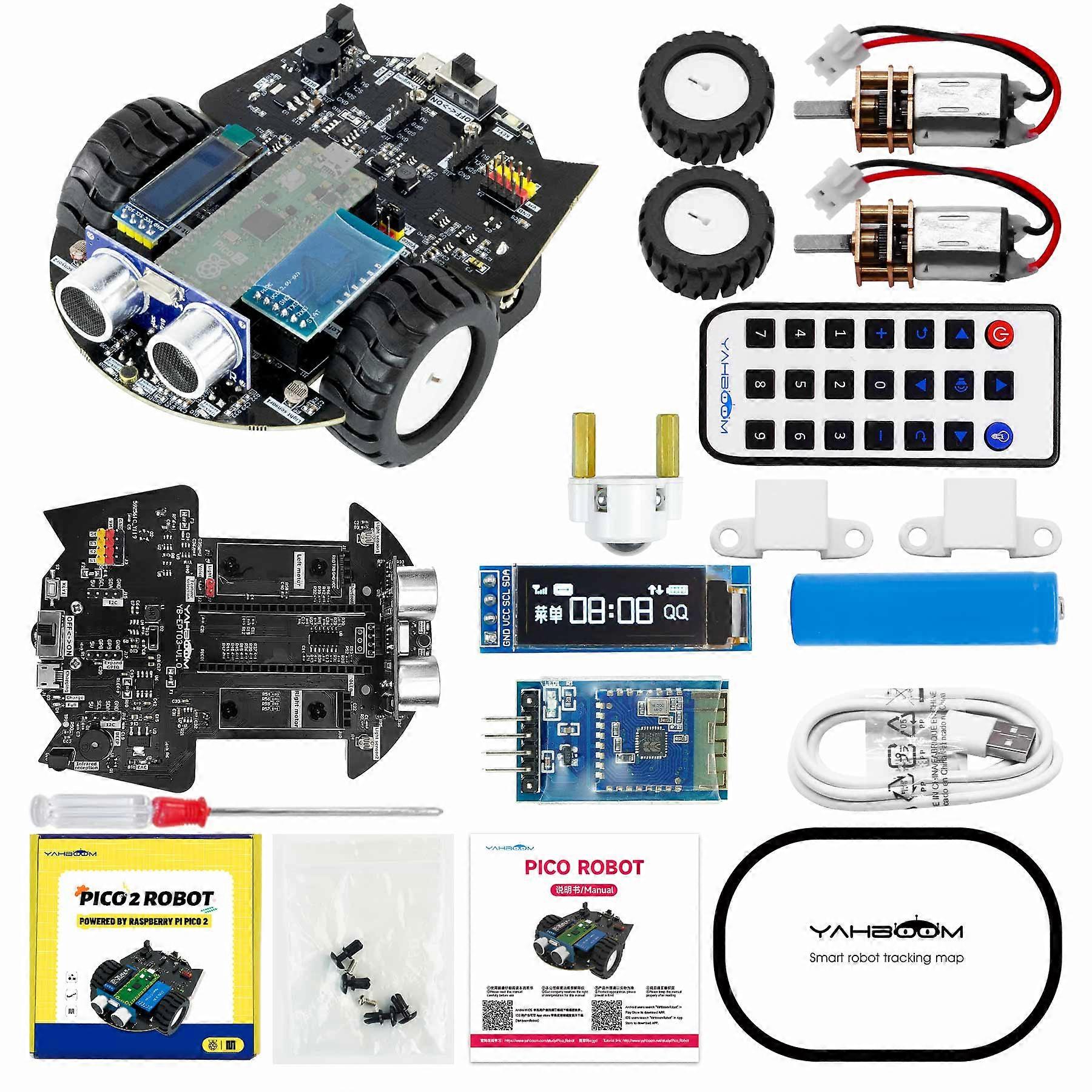 Raspberry Pi Pico 2 Robot Car Kit Programmable Car Use MicroPython Programmingcompatible with DIY Electronic Project Raspberry Pi