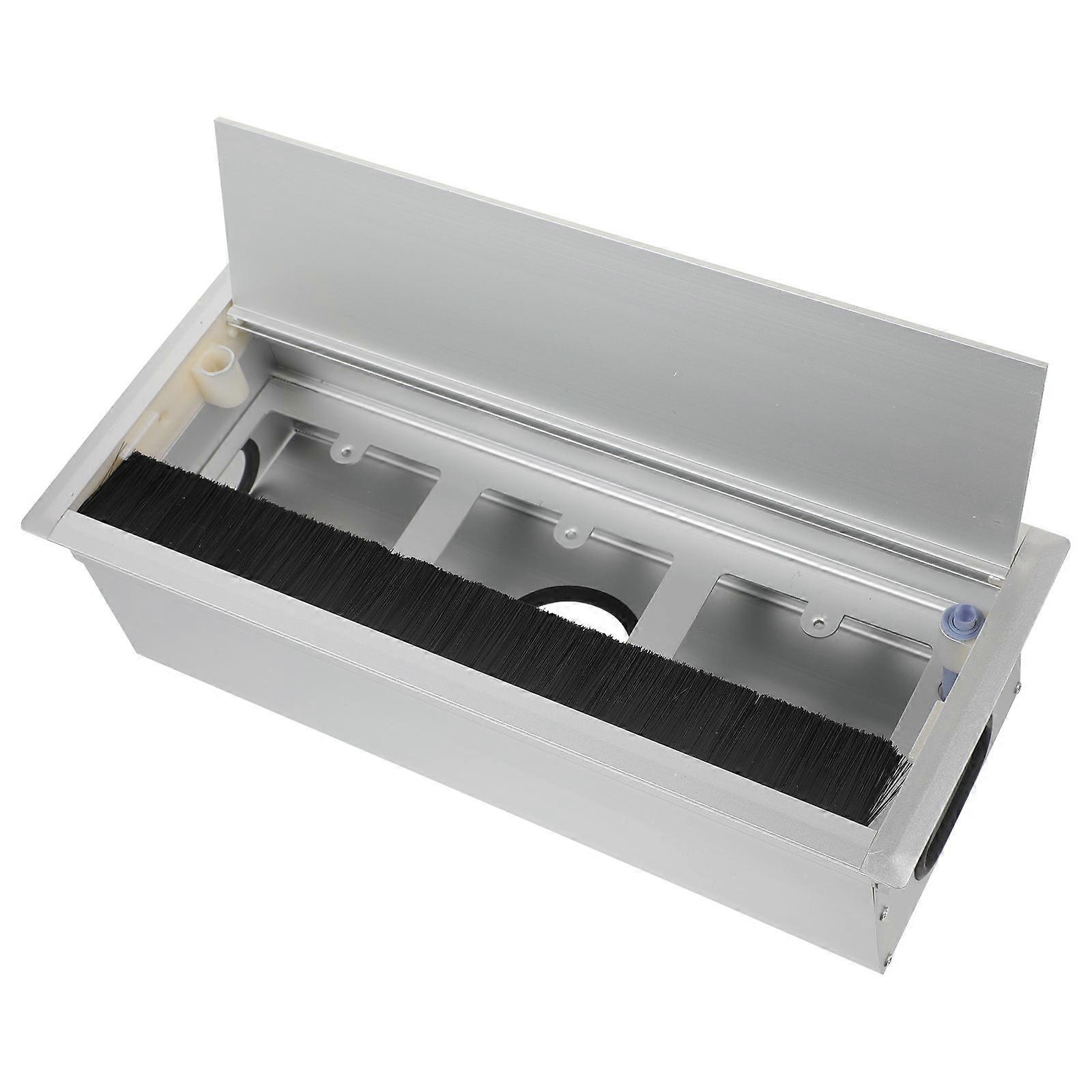 Silver Cable Organizer Box for Storage Rectangular Data Line Wire Management