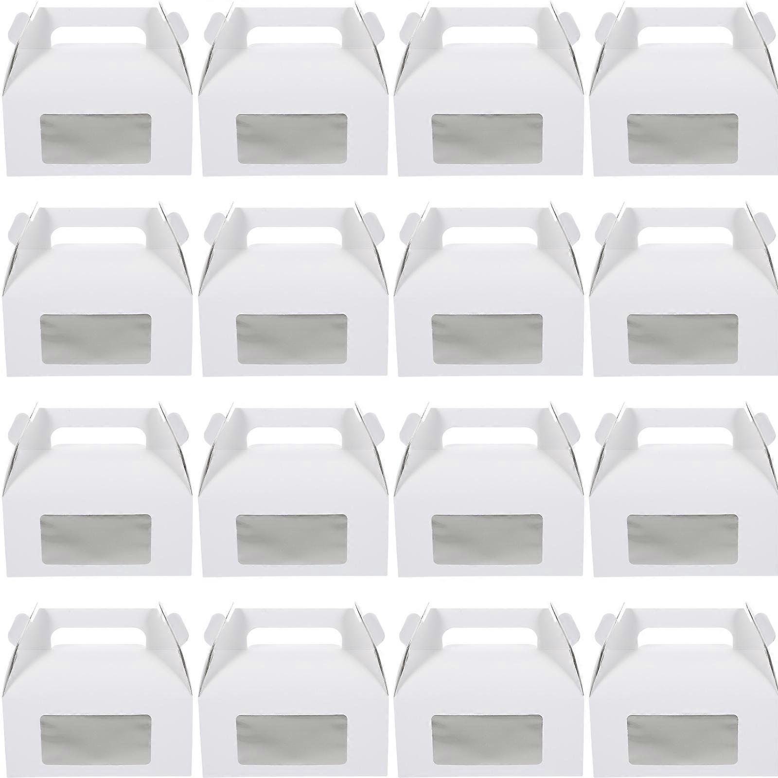 60Pcs White Cake Packaging Boxes Gable Boxes for Storage