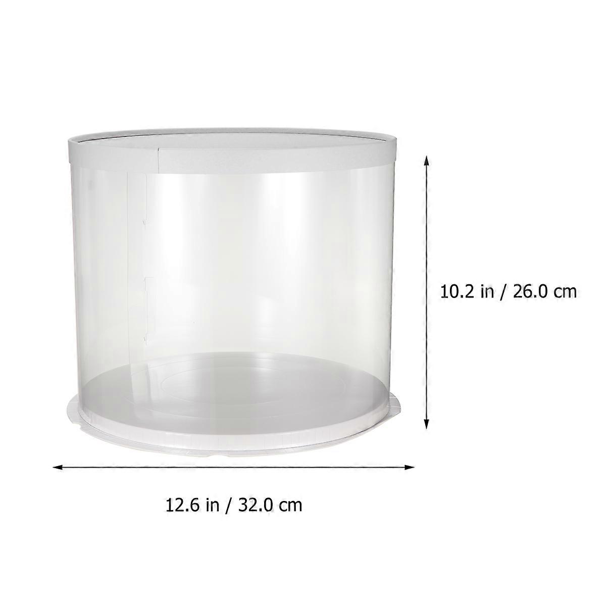 Cake Box Packaging Boxes for Storage Round Transparent Plastic White