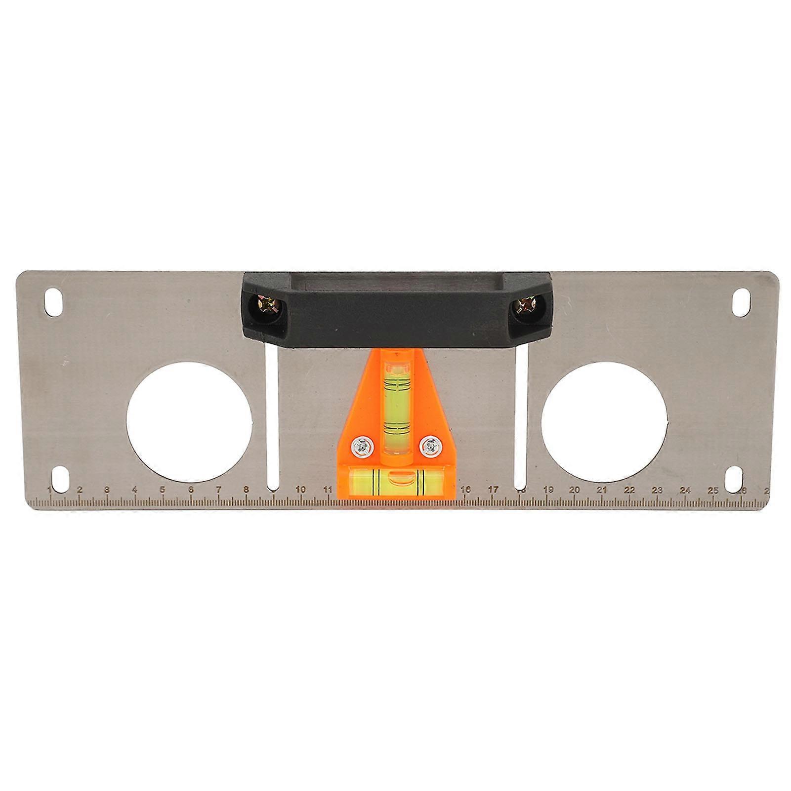Level Ruler Clear Scale Stainless Steel Scribing Meter Tool with Bubble Level for Positioning