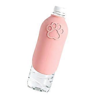 Practical Folding Water Container Portable Dog Water Bottle Pet Accessories Silicone Texture for Walk and Camping  Pink