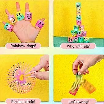 Rainbow Mini Spring Toys Durable, Colorful Spiral Party Favors for Birthdays,