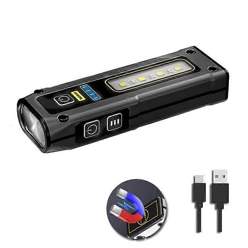 Xiwangfire Mini Dual Light Source Flashlight Type-c Fast Charging Multi-function Working Light With Magnet Emergency Flashlight