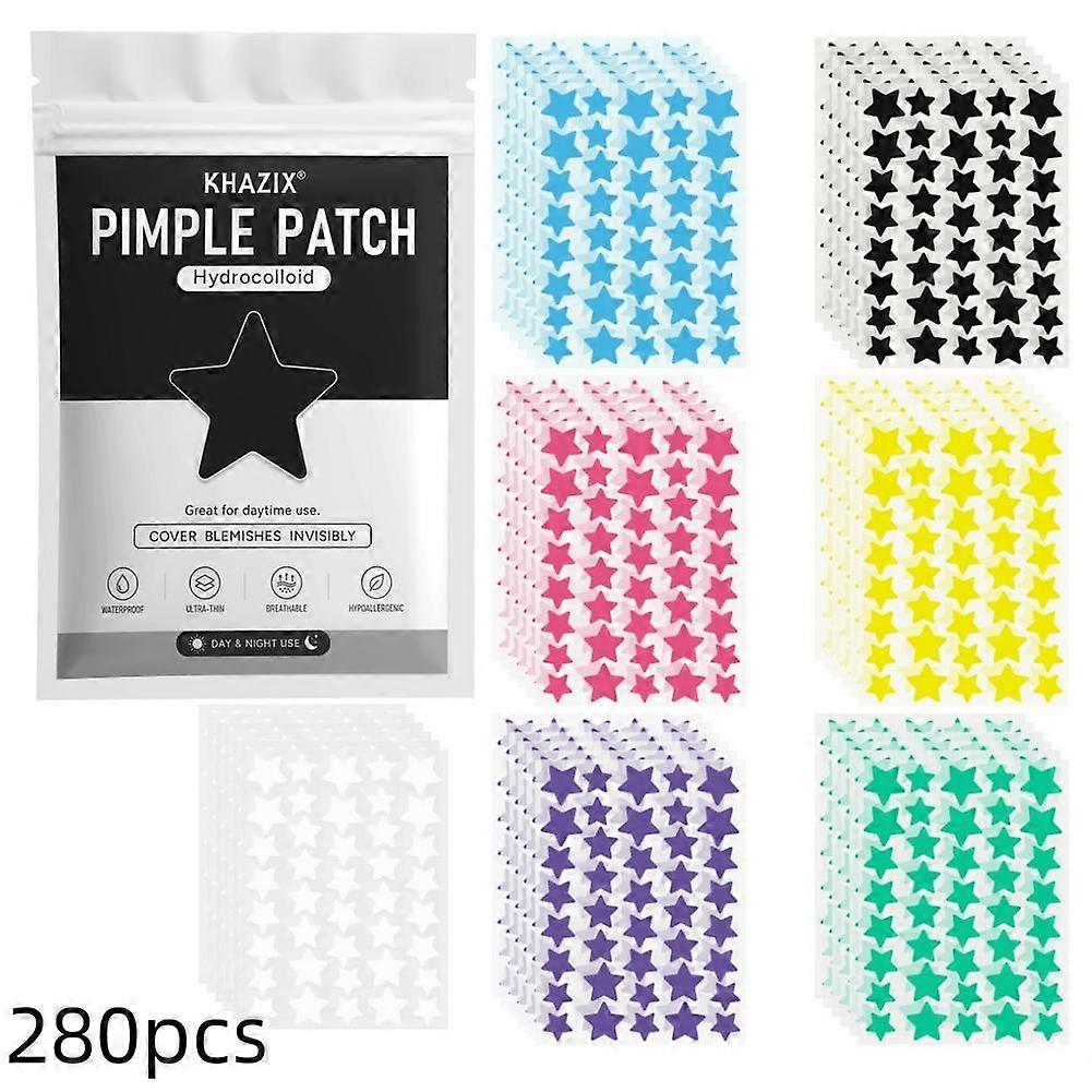 280 patchs anti-acné - Style étoile et hydrocolloïde