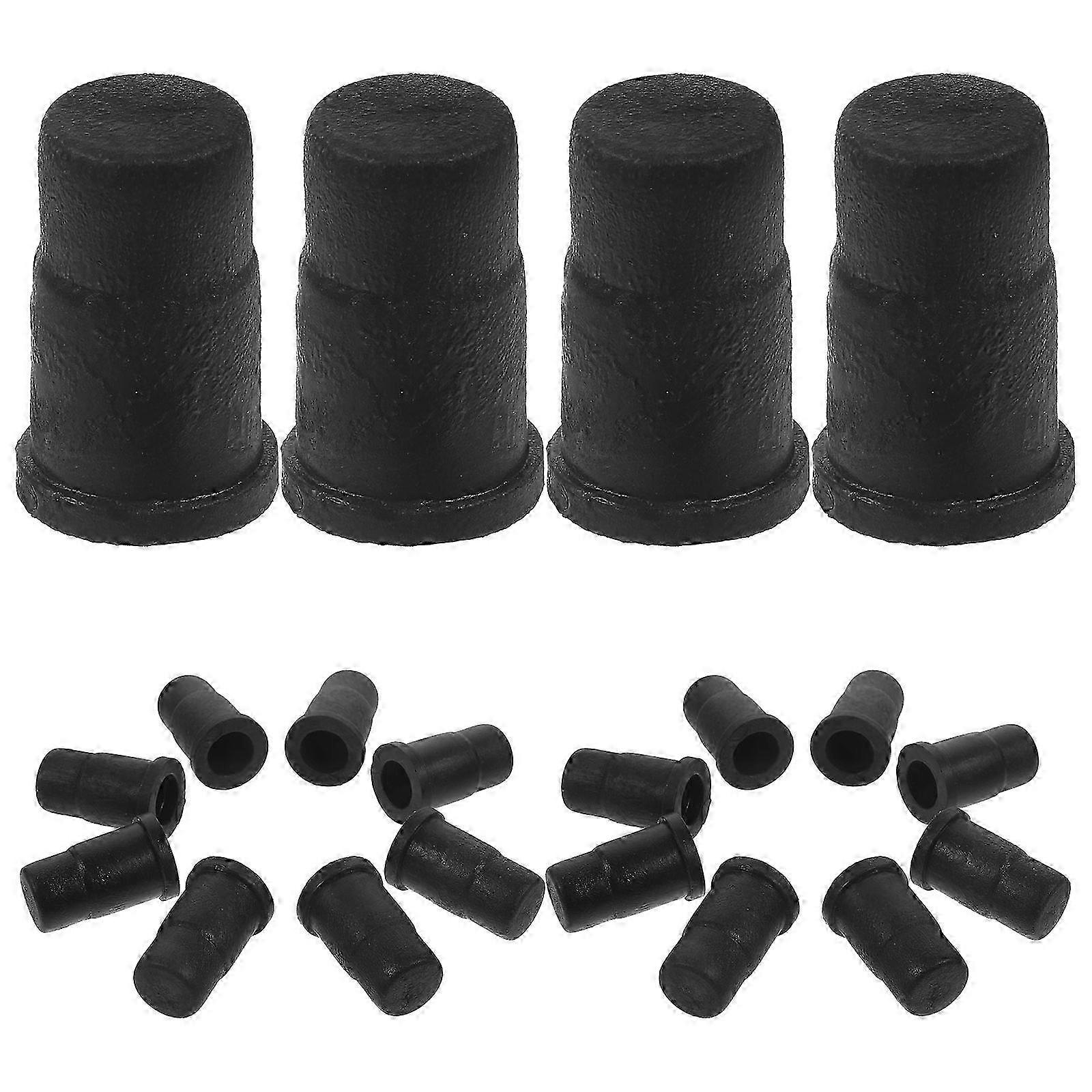 Furniture Insert Socket Caster Sockets Small Round Shape ABS Material for Woodworking Projects 20Pcs