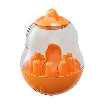 Pet Wobble Treat Dispenser Toy Slow Feeder Orange