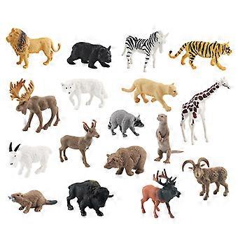 17Pcs Wild Animal Figurines Set, PVC Figures including Lion, Tiger, Giraffe, Panda, Meerkat, Bear, and More, Realistic Animal Toys for Kids, Education