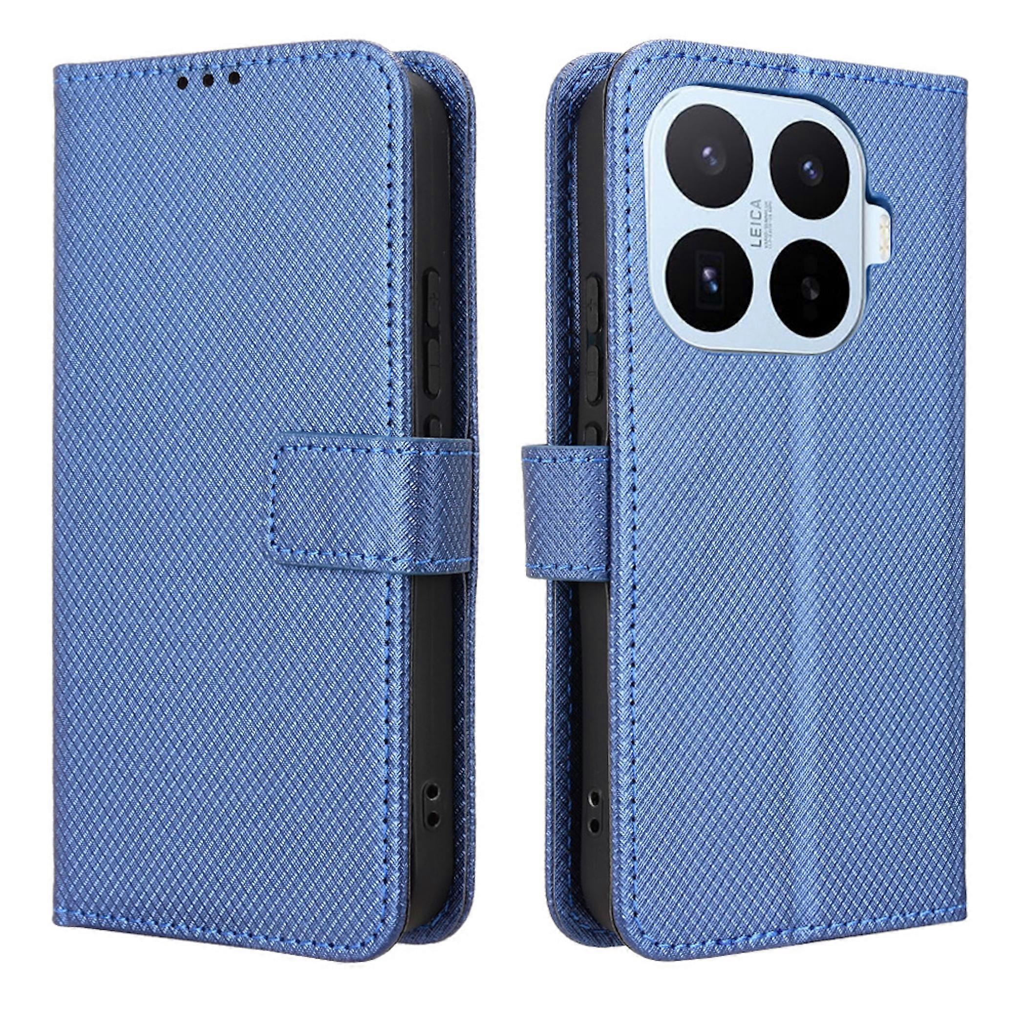 Wallet flip case for Xiaomi 17T, faux leather, diamond design, blue