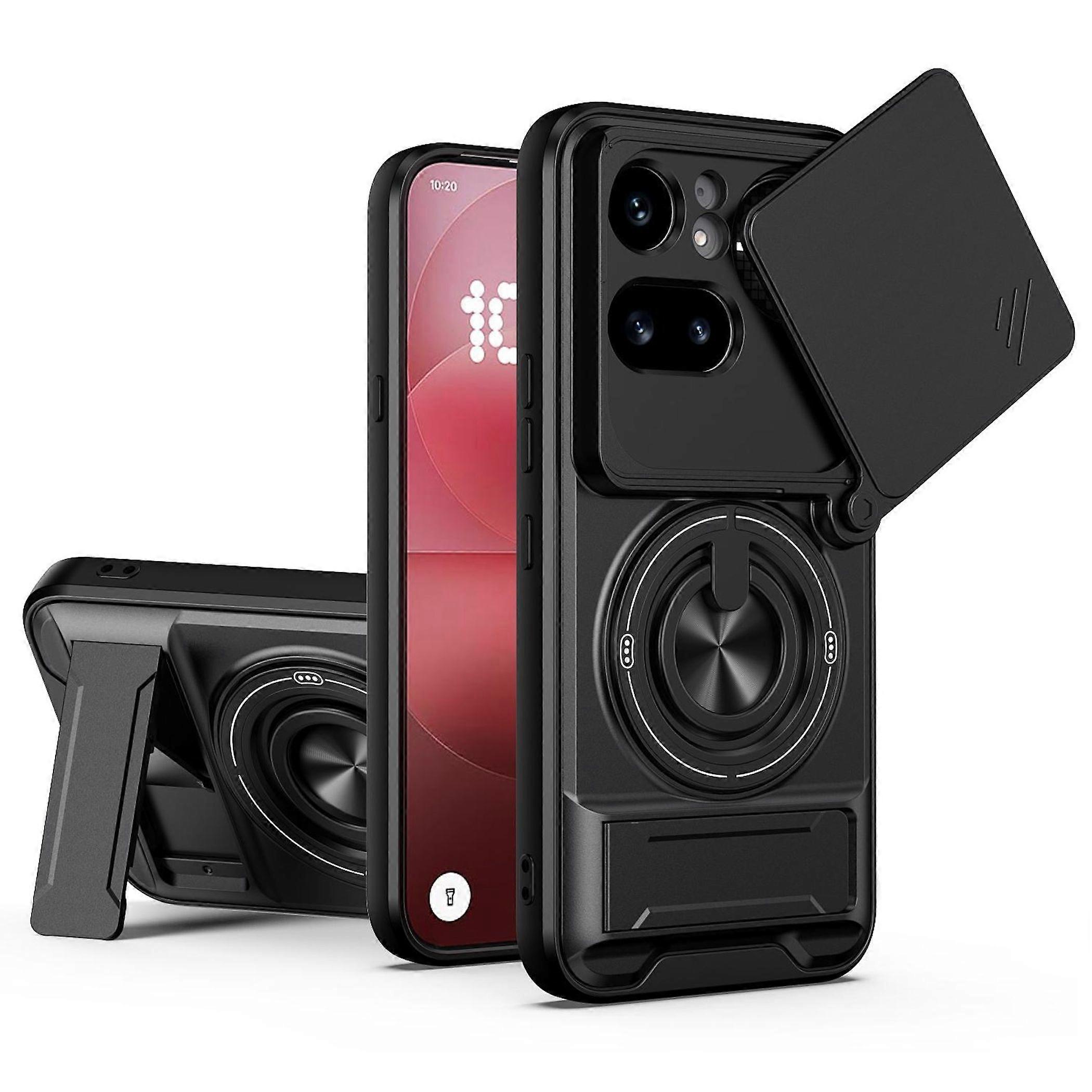 Camshield Phone Case for Nothing Phone 4a Pro, Magnetic Stand Function, Black