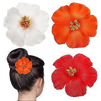 3 Pcs Hair Flowers Clips Pins Hawaiian Accessories For Women Girls ZL