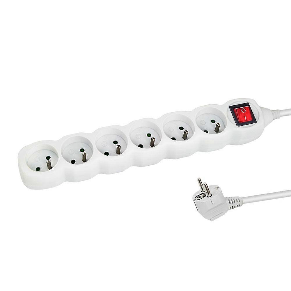 Esperanza Power Strip 6 Sockets Switch 1.5M White