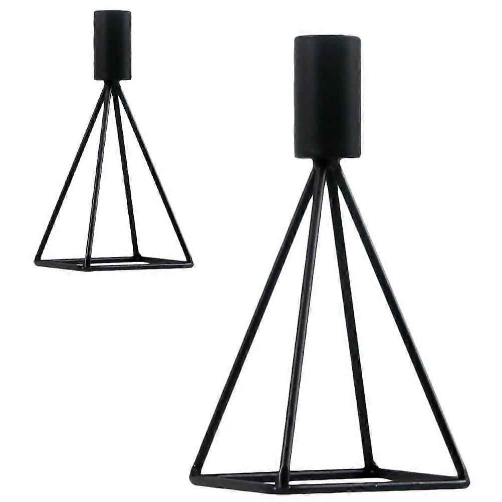 Iron Black Candlestick Holders for Creative Design 2Pcs