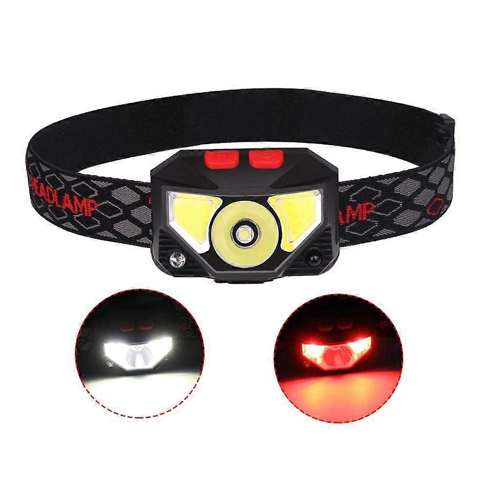 LED Rechargeable Headlamp with Smart Sensor Control, Waterproof Design, Six Light Modes for Camping
