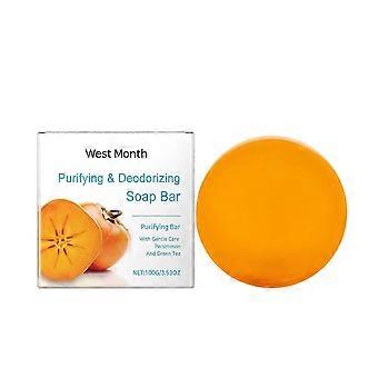 Persimmon Soap Bar for Body 100g - Helps Eliminate Nonenal - Natural Body Odor Soap for Men & Women - Purifying & Deodorizing Soap Bar