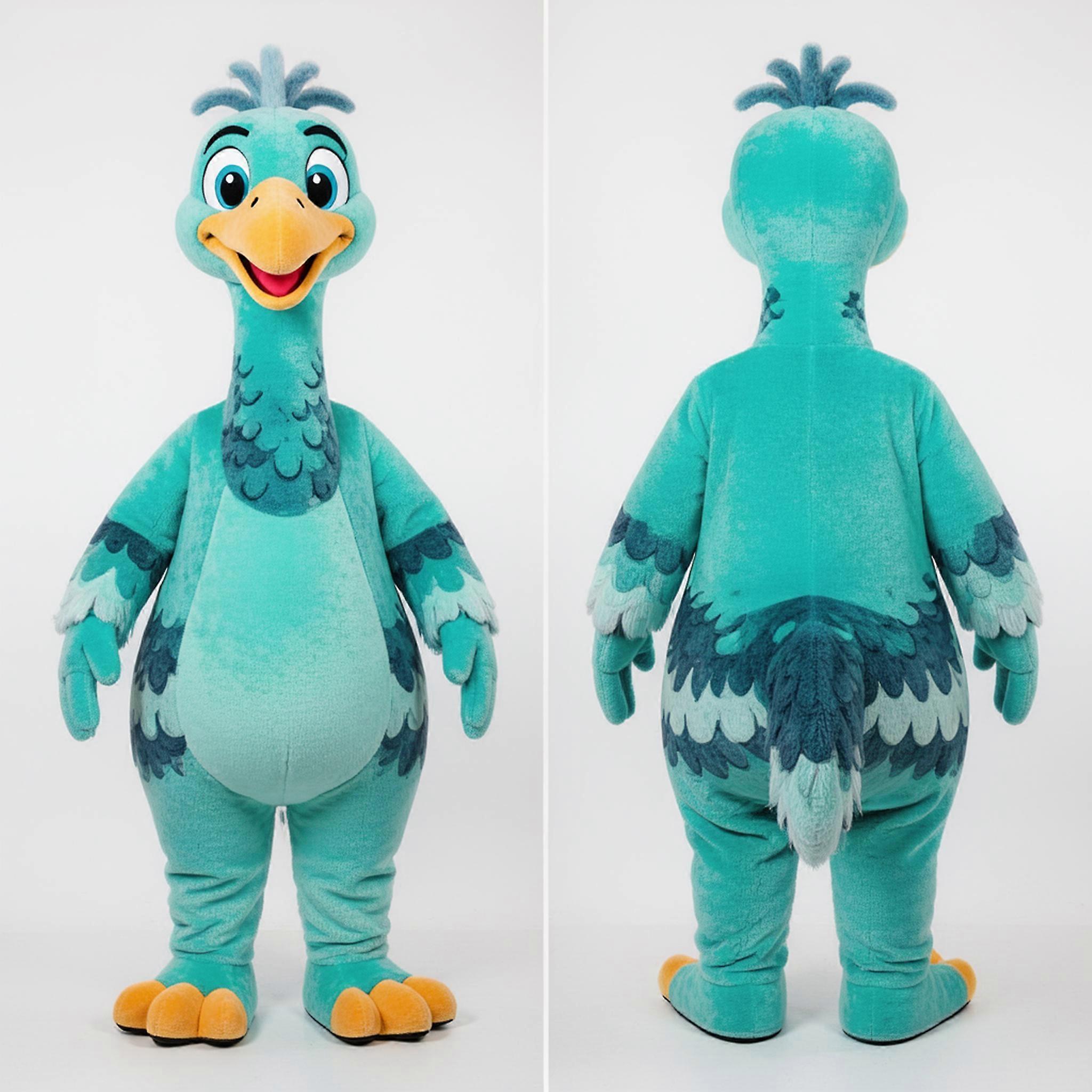 MASTICOT Turquoise Velvety Emu Mascot