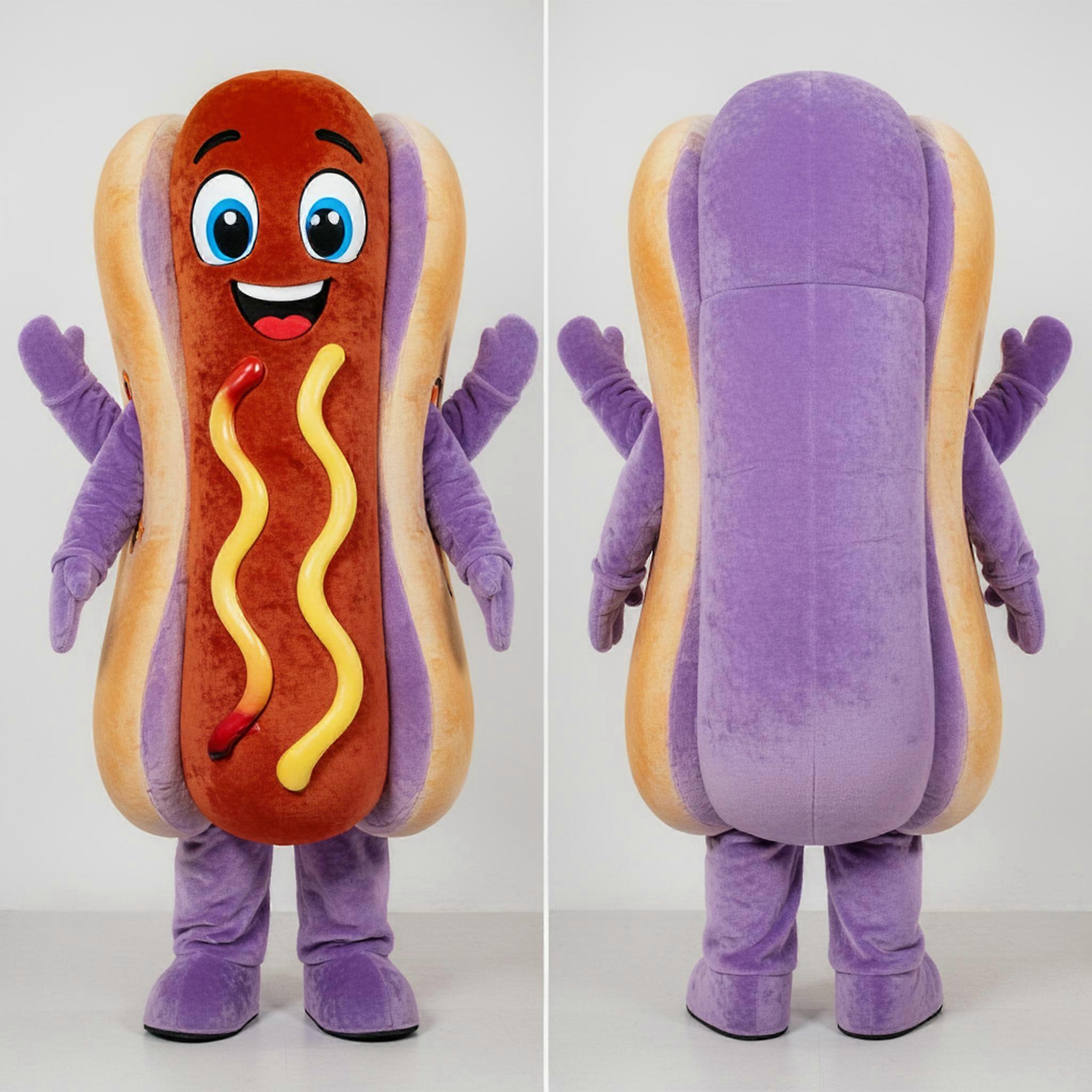 MASTICOT Lavender Plump Hot Dog Mascot