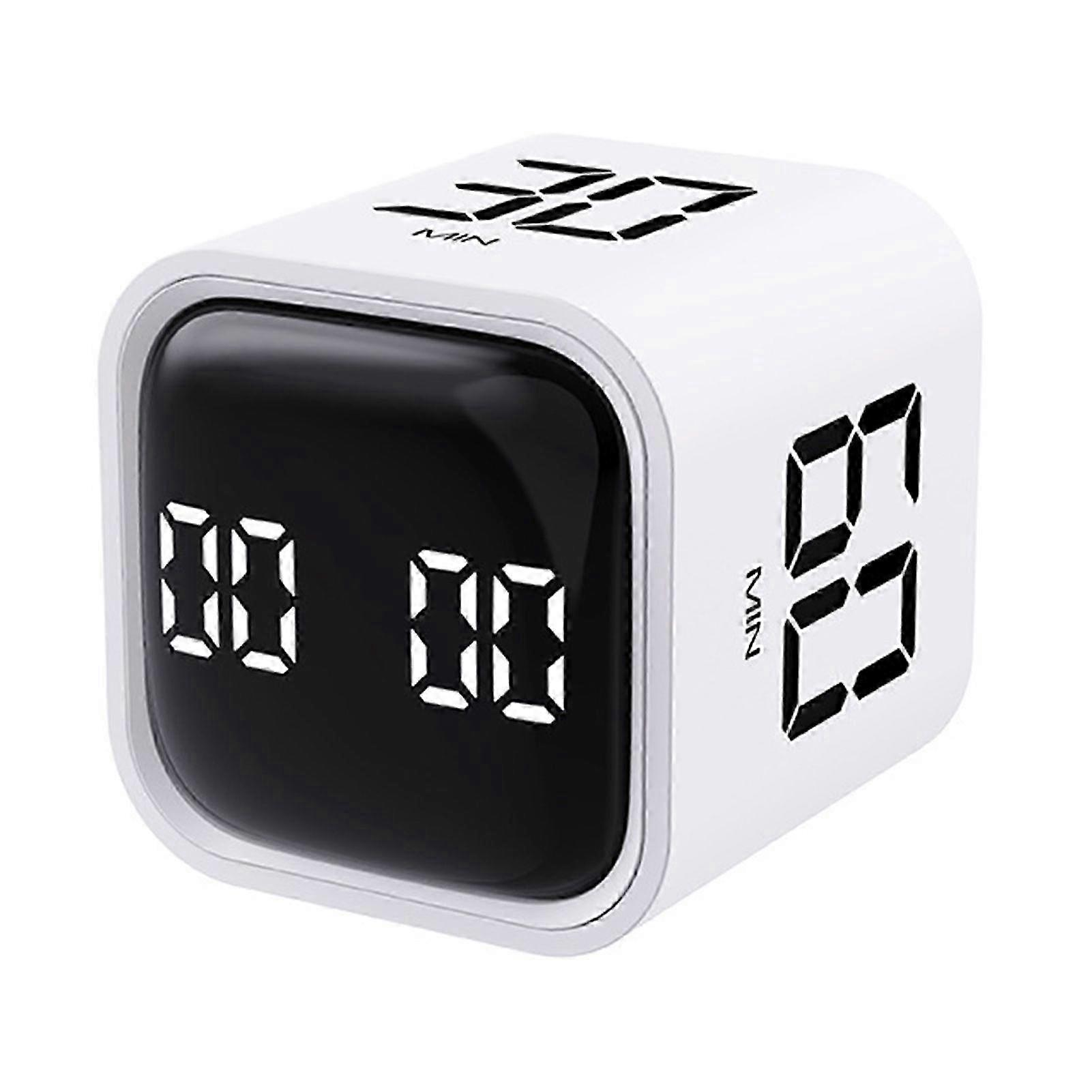 Productivity Cube Timer Gravity Sensor Flipping LED Display 4 Preset Time Dual Modes Time Management Countdown Cooking Student Study Mini Digital Time