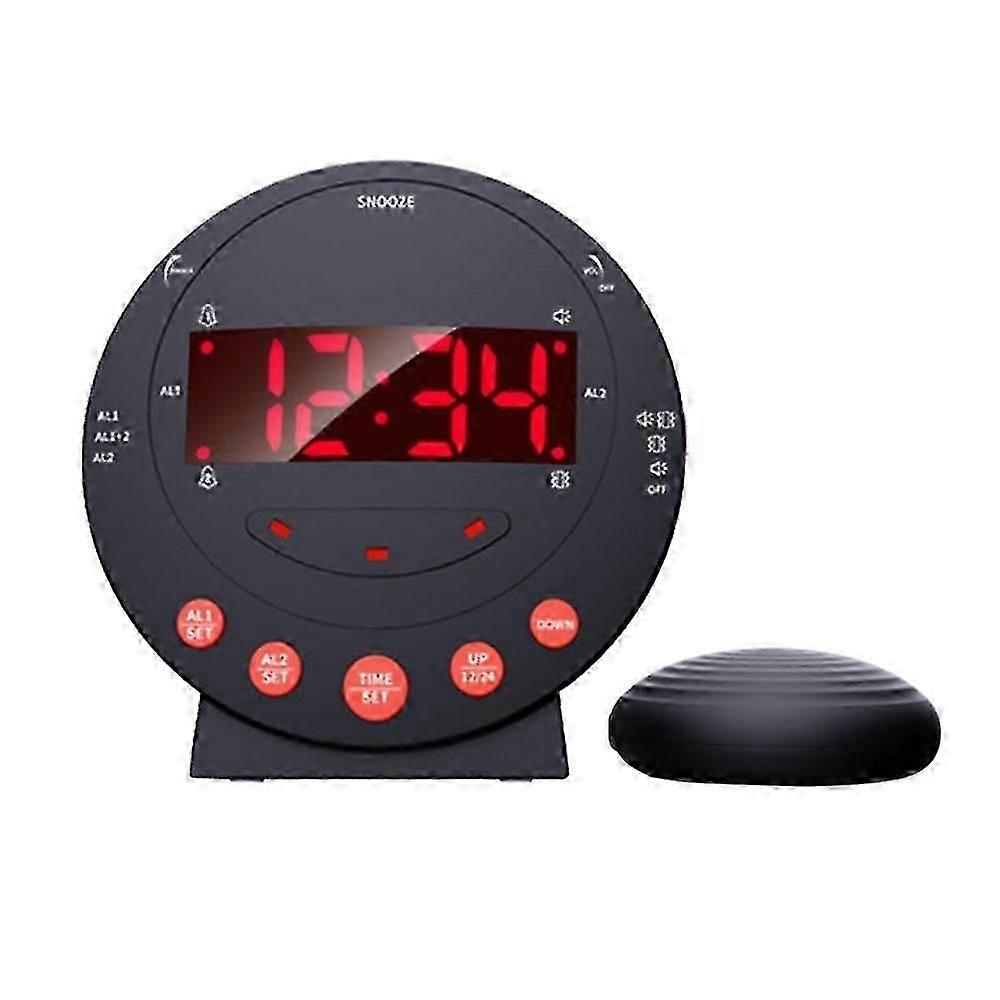 Loud Vibrating Alarm Clock with Bed Shaker, Adjustable Brightness Flash Light
