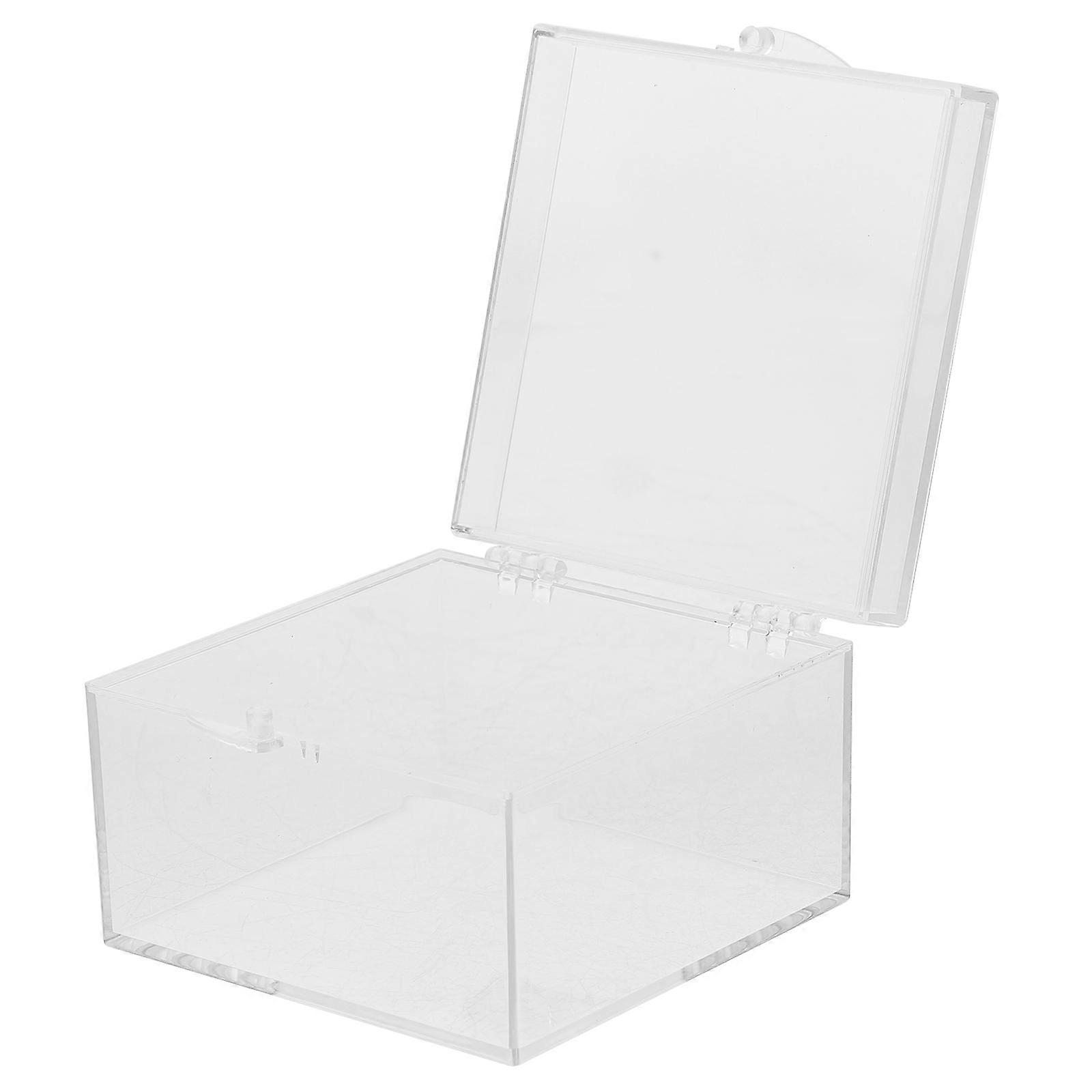 Transparent Display Case Plastic Protection Box for Mineral Samples 2Pcs