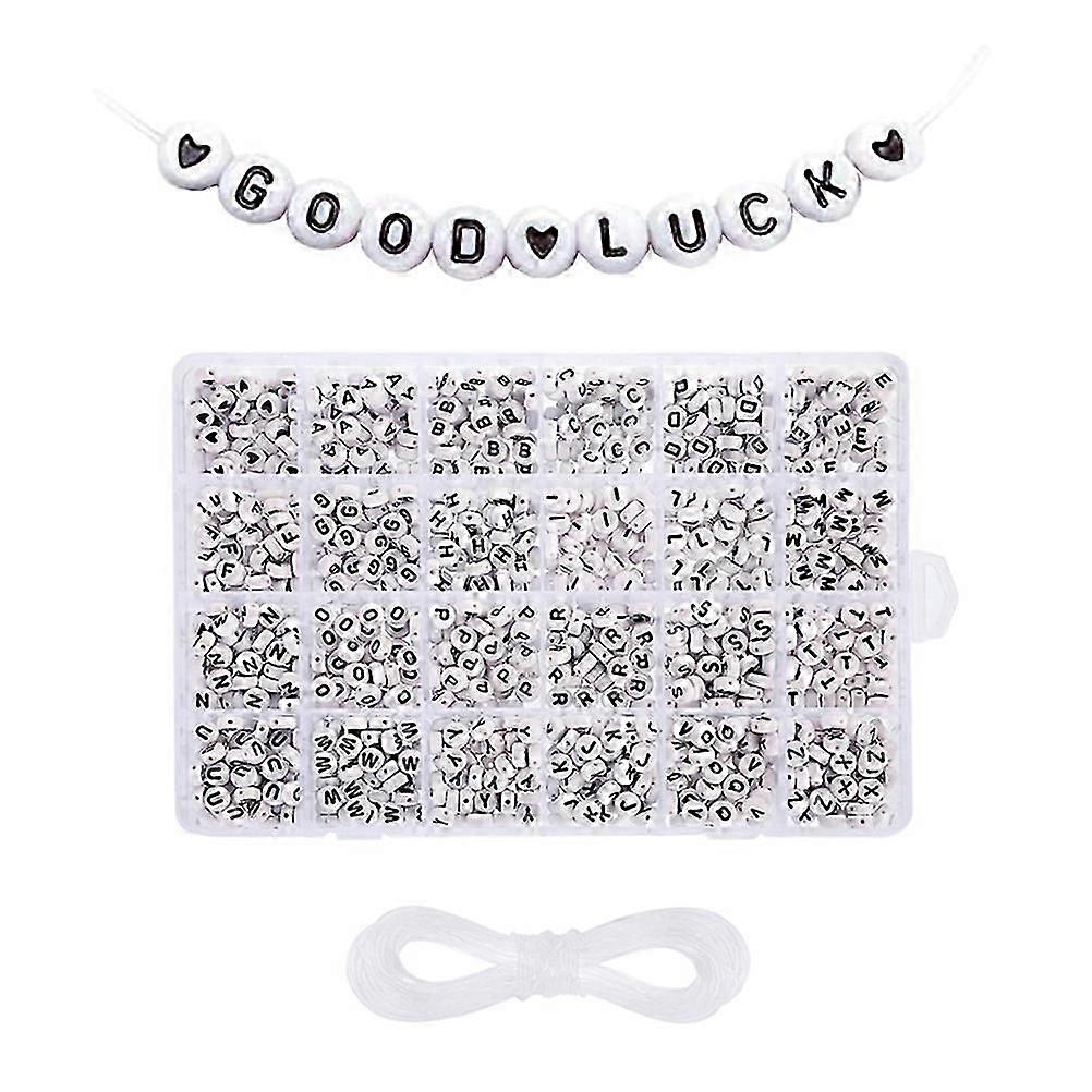 Letter Beads Small Acrylic Beads Set for Bracelet Making with String