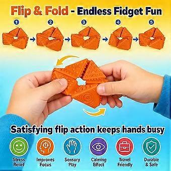 Foldable Tactile Sensory Cube Fidget Toy, Quiet Anxiety Relief Focus Booster Toy, Textured StressRelief Game, Portable Travel Toy for Classroom & Home
