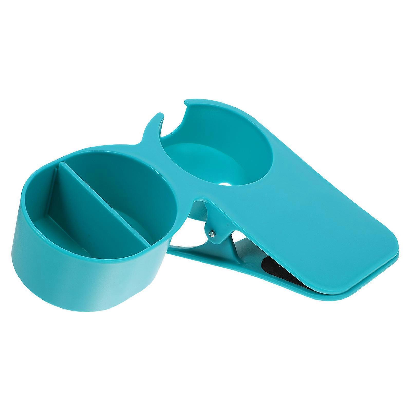 Drinking Cup Holder Clip Blue Multifunction Table Side Clip for Storage