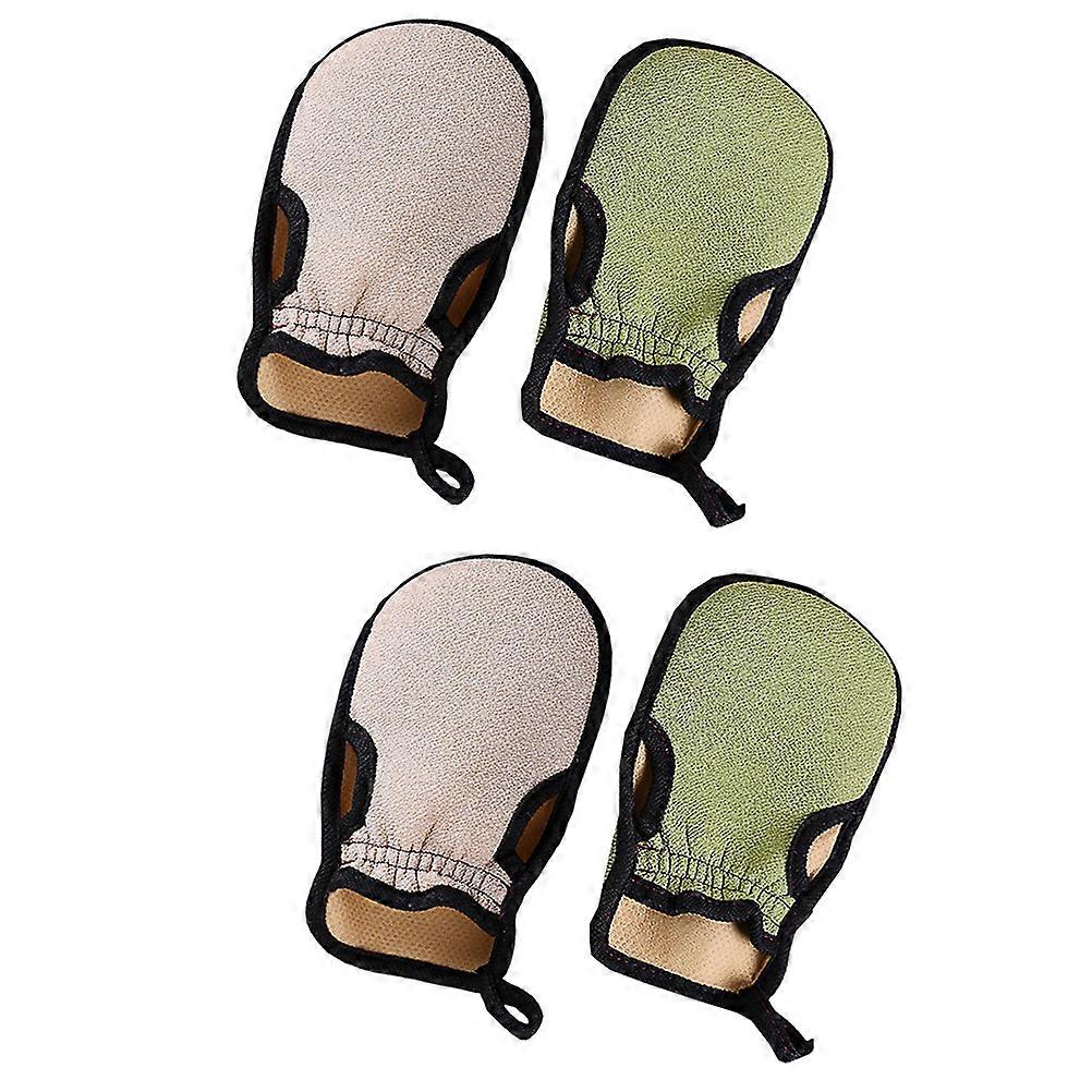Bath Mitten Exfoliating Gloves for Bathing Use 4Pcs Assorted