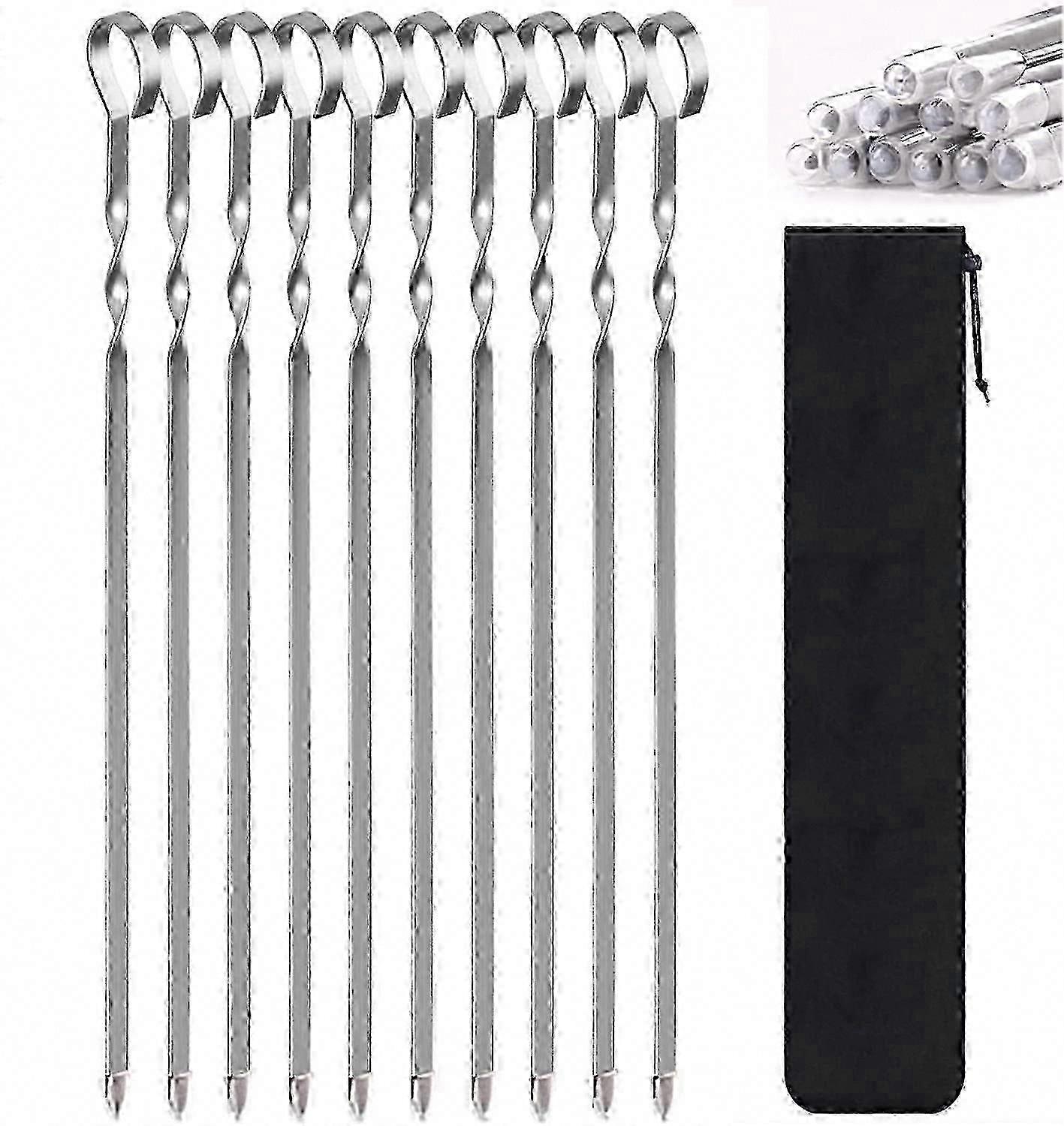 Flat 36cm Stainless BBQ Skewers Set