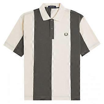 Men's Fred Perry Men's Ecru Panelled Polo Shirt