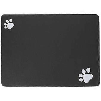 Black Diatomite Pet Feeding Mat, Absorbent Non Slip for Cats Dogs, Prevents Spills, Keeps Floor Clean, 50x30cm